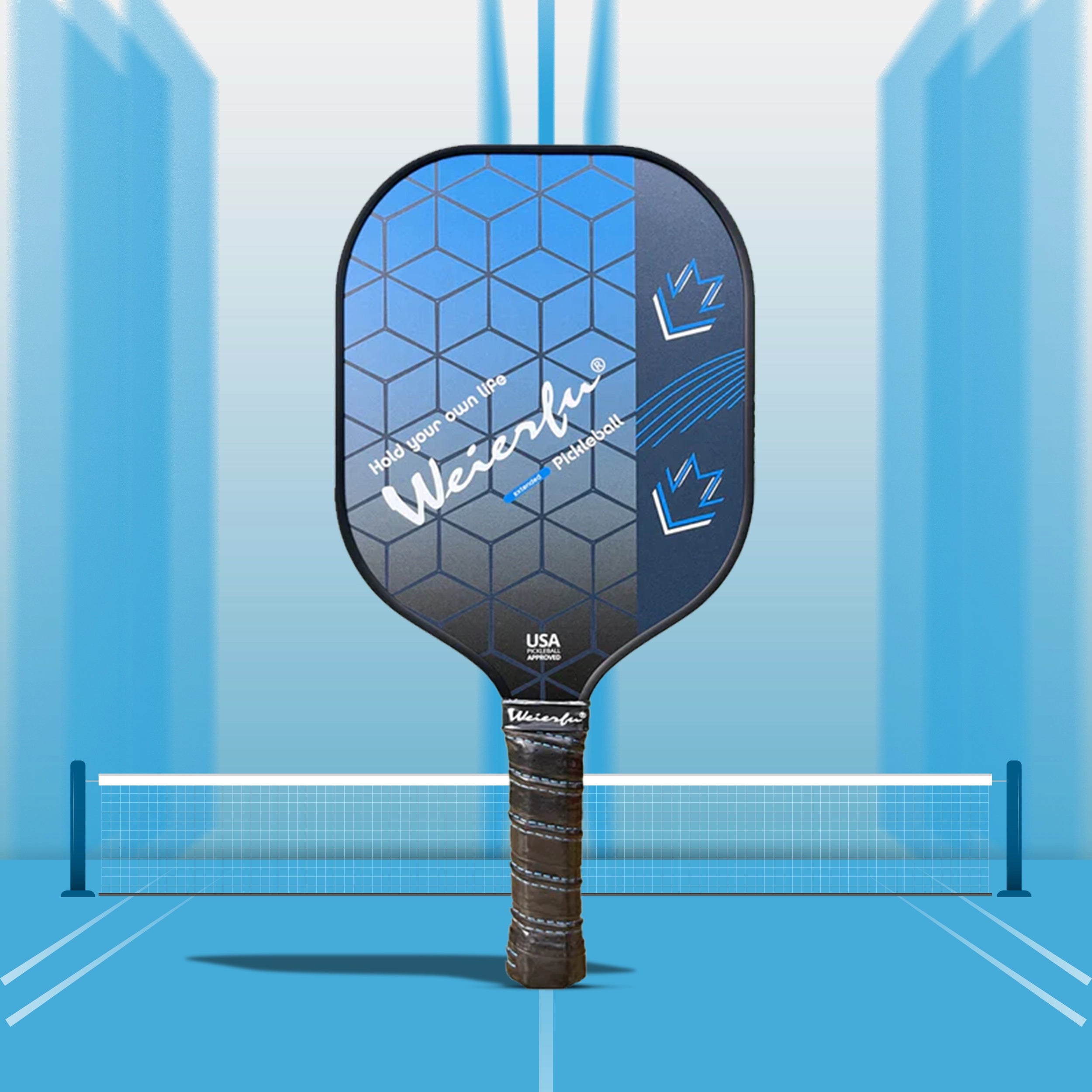 Weierfu_Graphite_Face_Gold_Pickleball_PaddleSet_skyblue_Instasport
