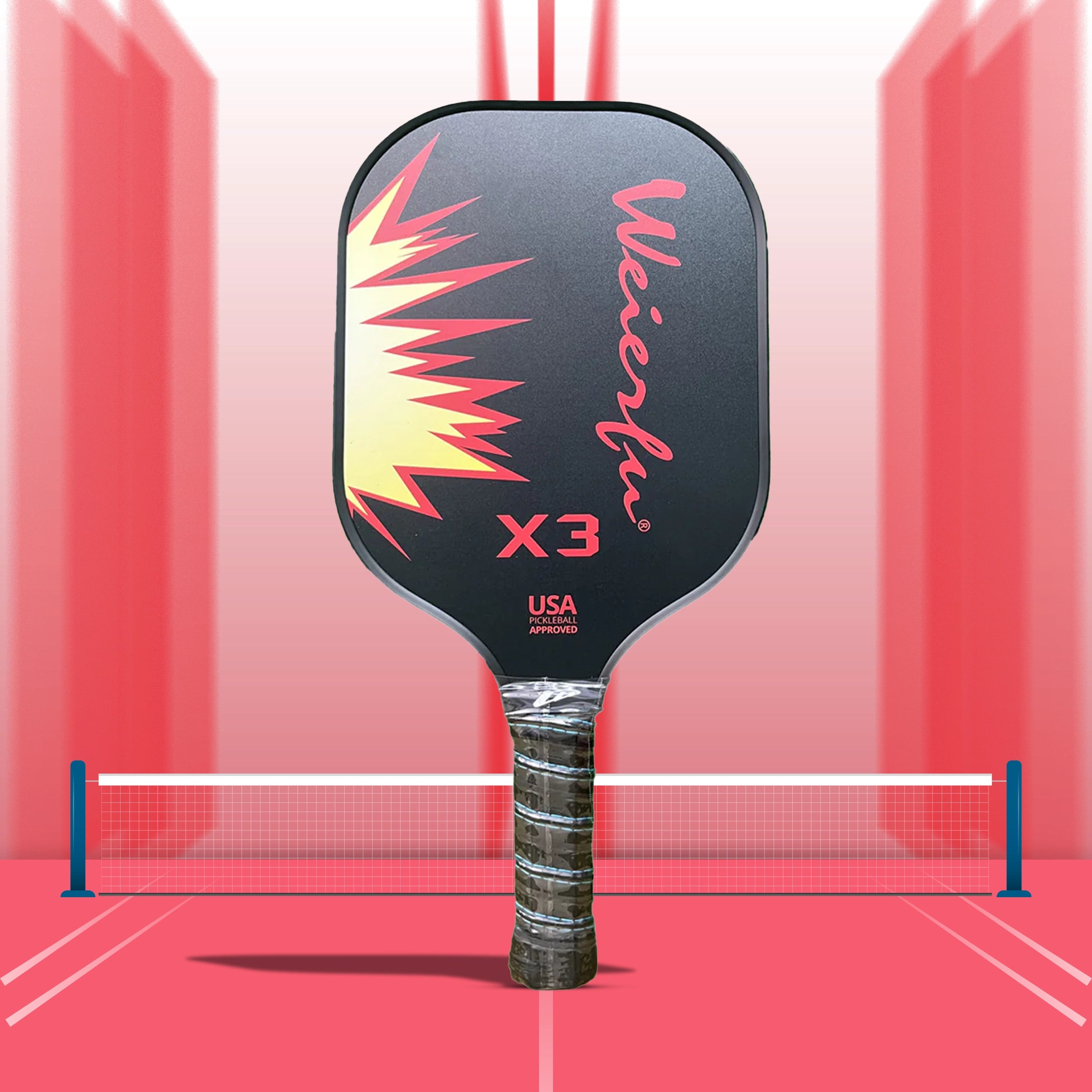 Weierfu_Graphite_Face_Platinum_Pickleball_Paddle_Set_Black_Fire_Instasport