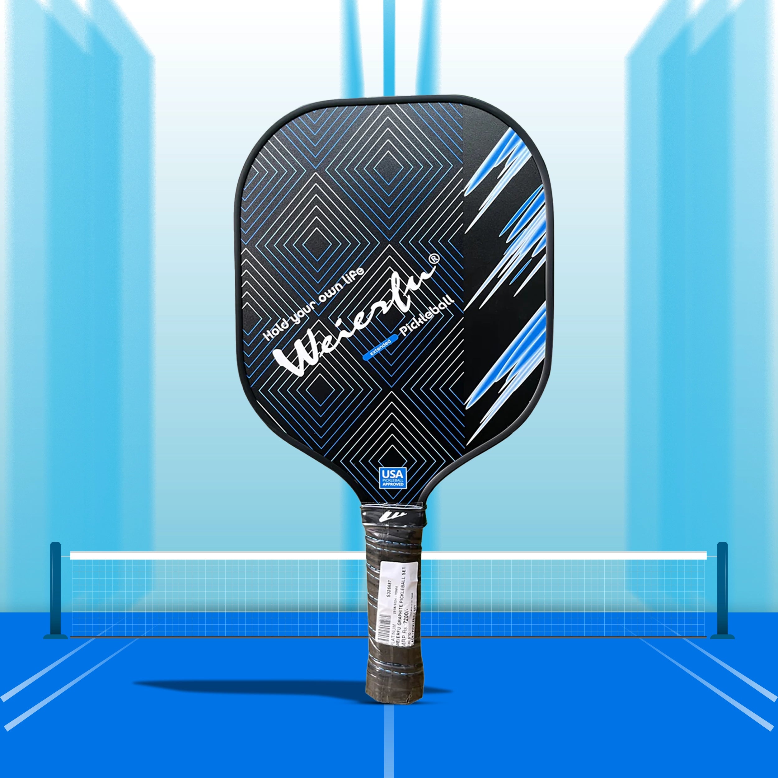 Weierfu_Graphite_Face_Platinum_Pickleball_Paddle_Set_Black_Instasport