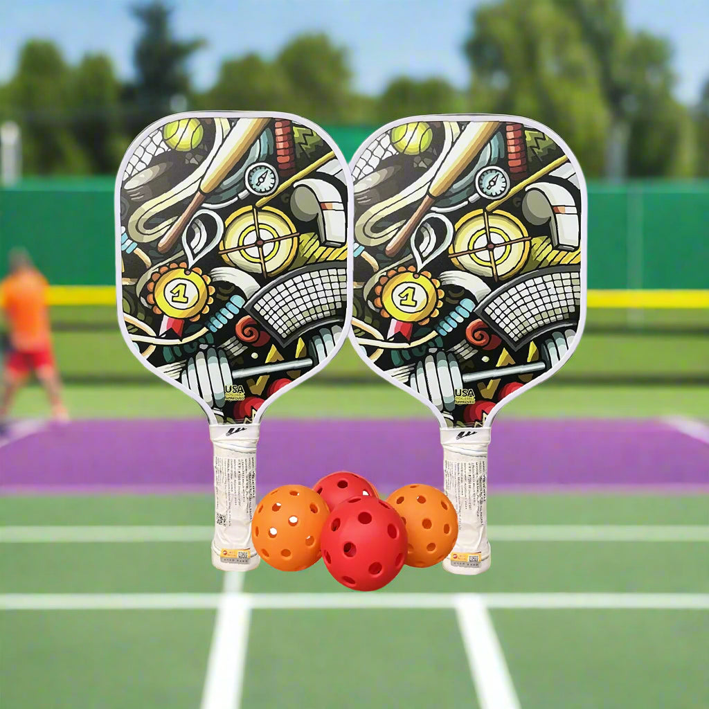 Weierfu_Graphite_Face_Platinum_Pickleball_Paddle_Set_Fullview_Instasport