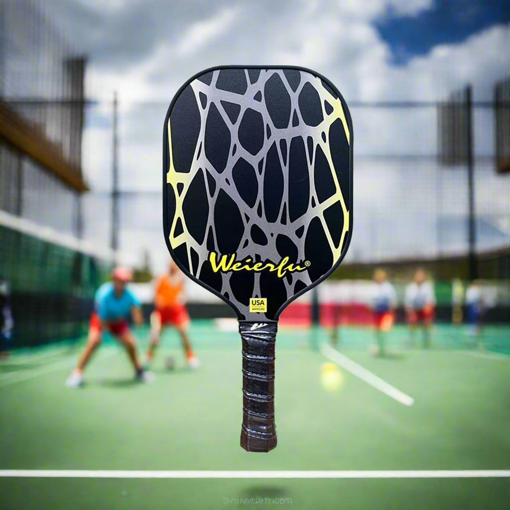 Weierfu_Graphite_Phase_Silver_Pickleball_Paddle_Set_Fullview_BlackYellow