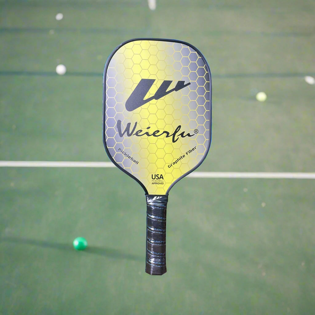 Weierfu_Graphite_Phase_Silver_Pickleball_Paddle_Set_Yellow_Fullview_Instasport