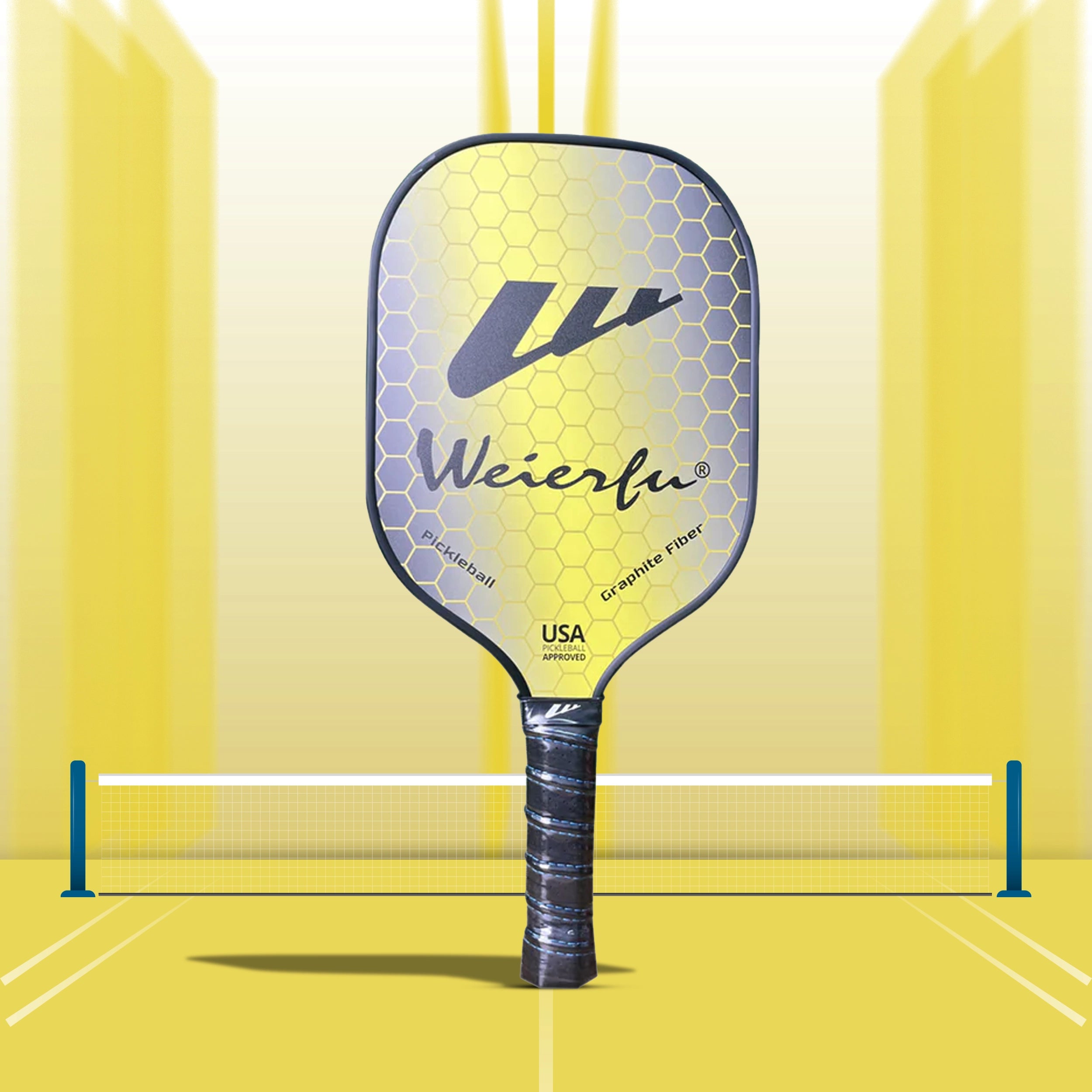 Weierfu_Graphite_Phase_Silver_Pickleball_Paddle_Set_Yellow_Instasport