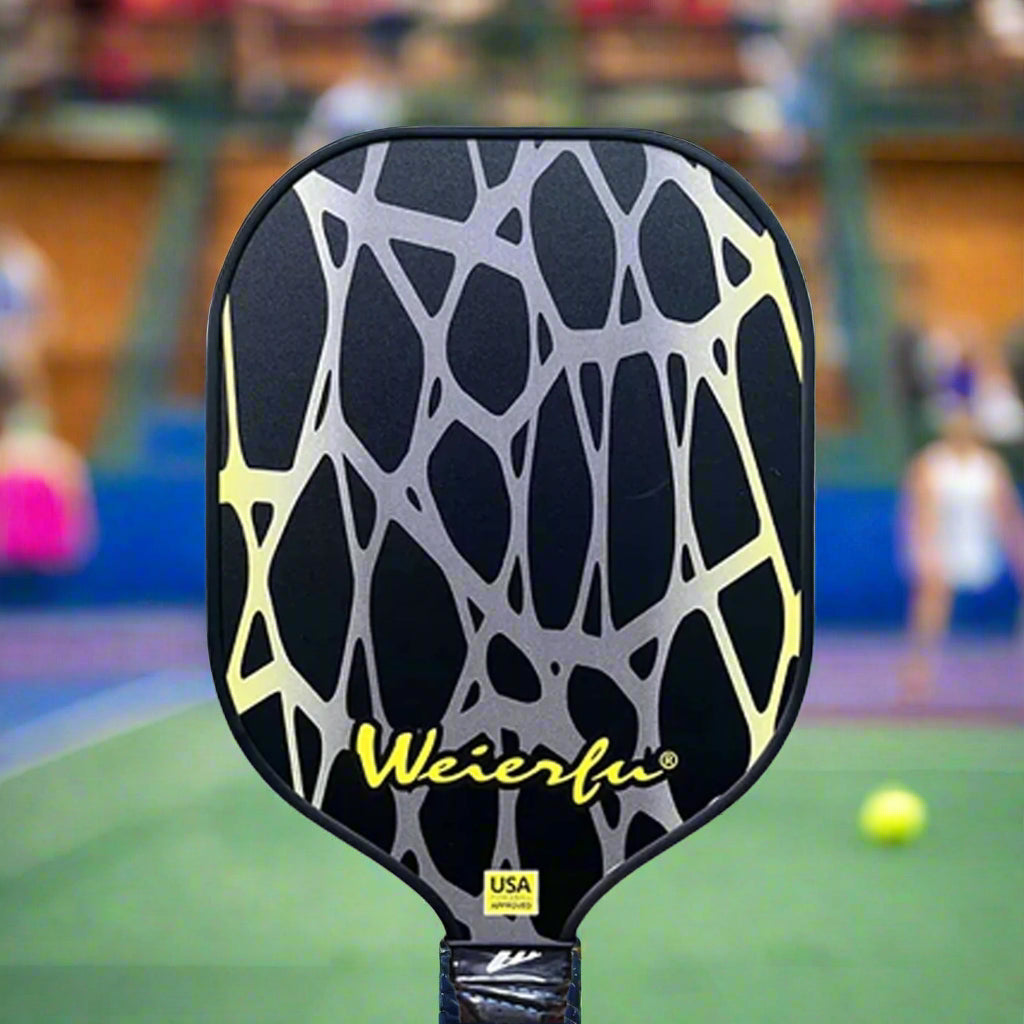 Weierfu_Graphite_Phase_Silver_Pickleball_Paddle_Set_head_BlackYellow