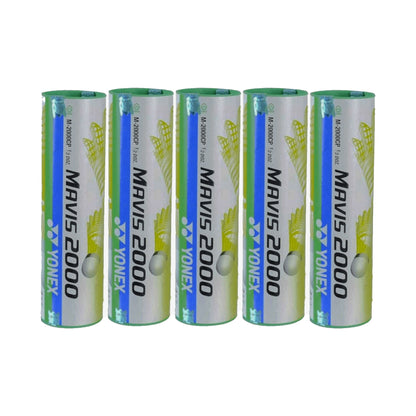 YONEXMavis2000_PackOf5_NylonBadmintonShuttlecock_GreenPack_Fullpack_Instasport