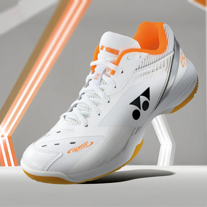 YONEX Power Cushion SHB 65 Z3 Wide (White Orange) Badminton Shoes - InstaSport