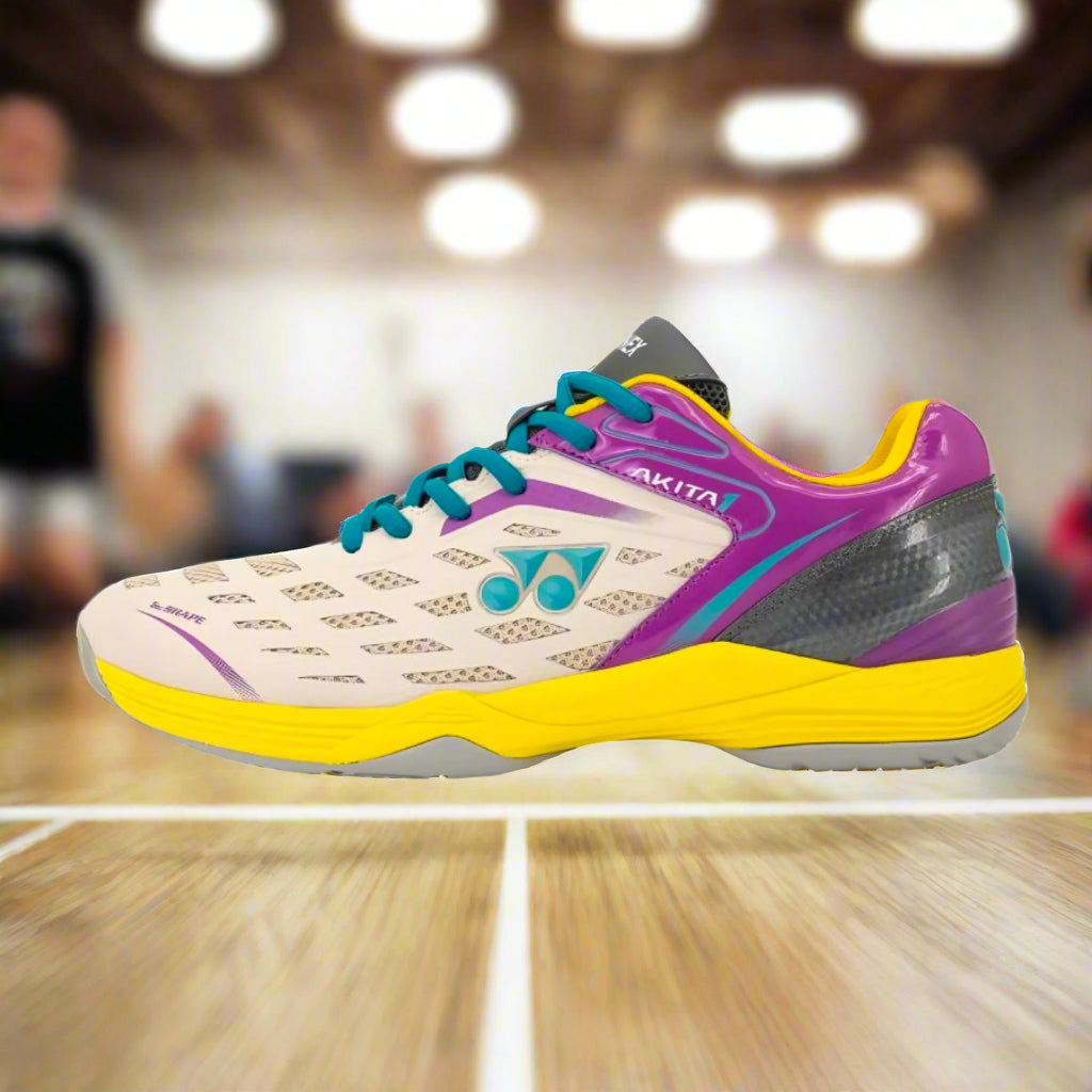 YONEX_Akita_Badminton_Shoes _Light KhakiDark_Charcoal_Left_Instasport