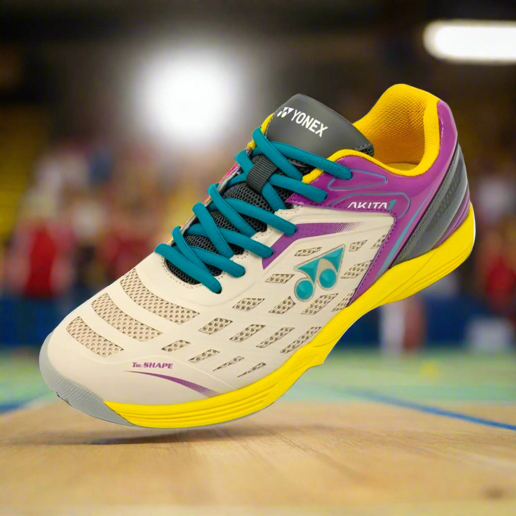 YONEX_Akita_Badminton_Shoes _Light KhakiDark_Charcoal_Topview_Instasport