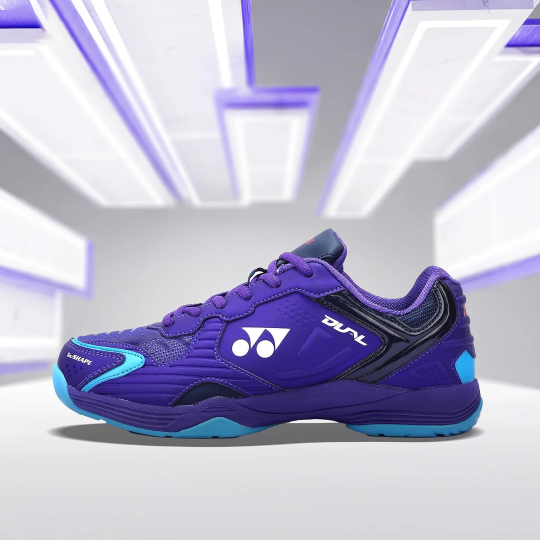 Yonex Dual Badminton Shoes for Men (Blue Ribbon/Ultra Violet/Aqua Blue) - InstaSport