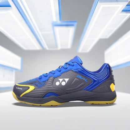 Yonex Dual Badminton Shoes for Men (Gun Metal/Cobalt/Honey Gold) - InstaSport