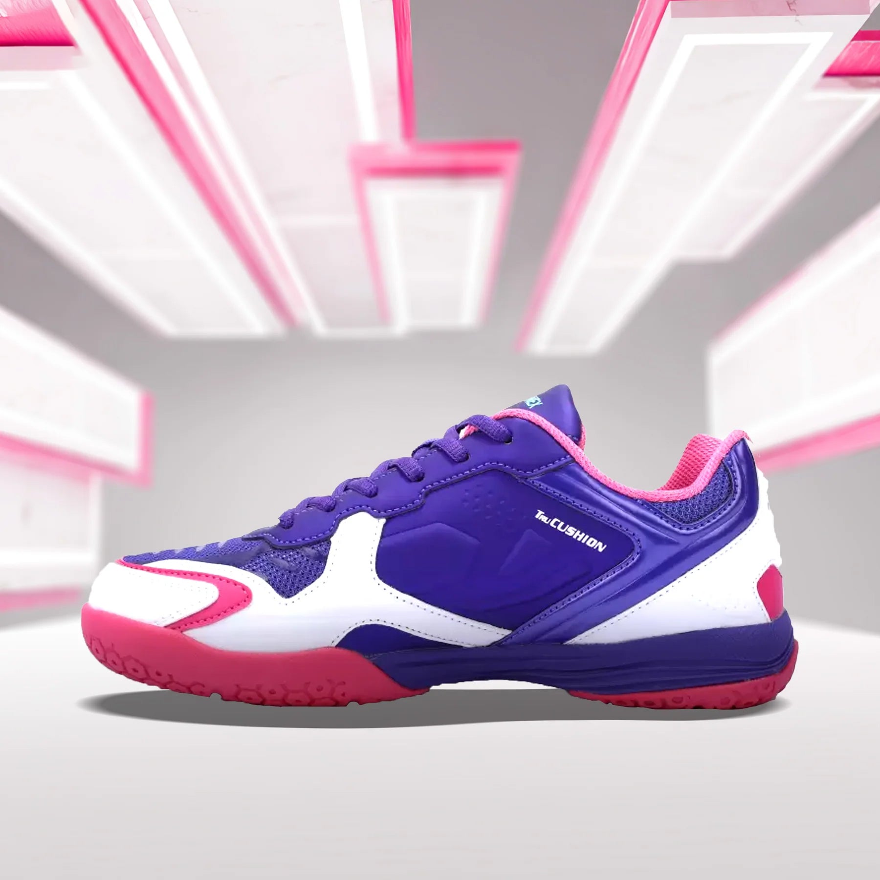 Yonex Dual Badminton Shoes for Men (White/Purple Velvet/Bright Orchid) - InstaSport