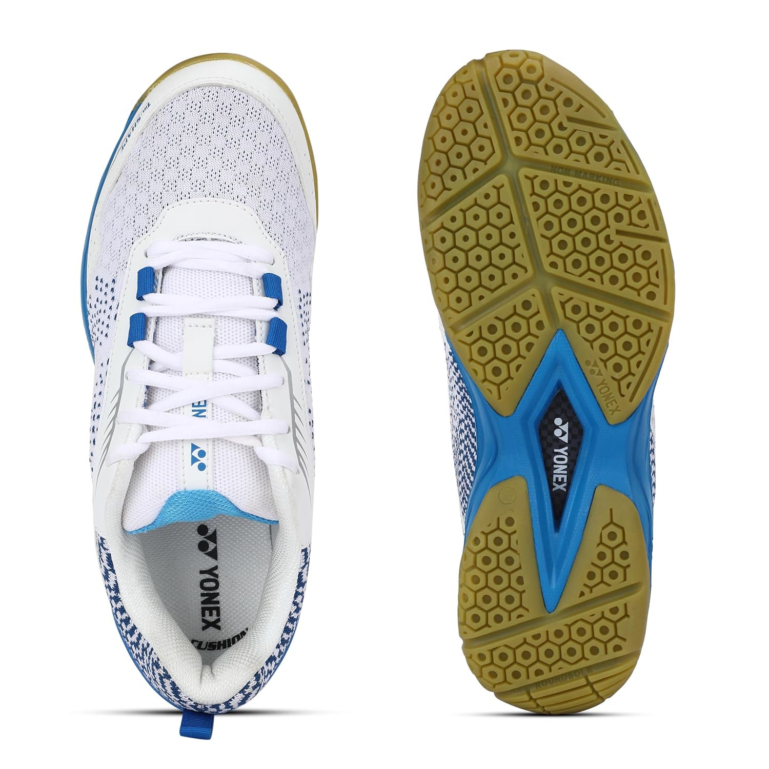 Yonex_Velo_100_Badminton_Shoes_White_Blue_Hawai_Sole_InstaSport