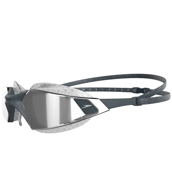 Speedo Unisex Adult Aquapulse Pro Mirror-Lens Swim Goggles - Grey & Silver - InstaSport