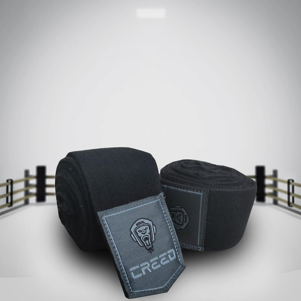 Creed Professional Boxing Hand Wraps - Black (4m x 2) with Bag - InstaSport