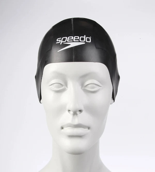 Speedo Unisex Adult Aqua V Swim Cap (Black) - InstaSport