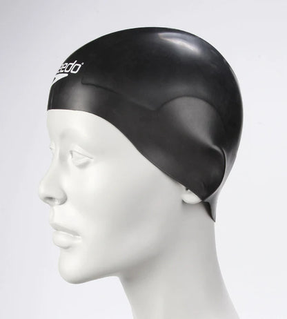 Speedo Unisex Adult Aqua V Swim Cap (Black) - InstaSport