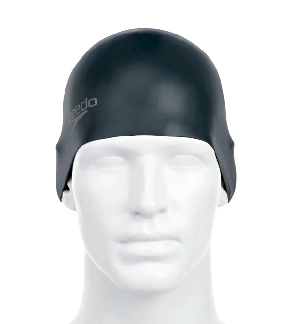 Speedo Unisex Adult Moulded Silicone Swim Cap (Black) - InstaSport
