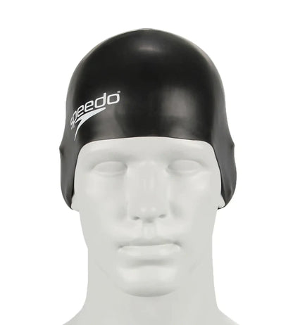 Speedo Unisex Junior Moulded Silicone Swim Caps (Black) - InstaSport