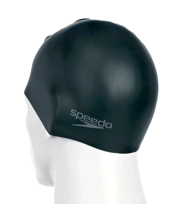 Speedo Unisex Adult Moulded Silicone Swim Cap (Black) - InstaSport