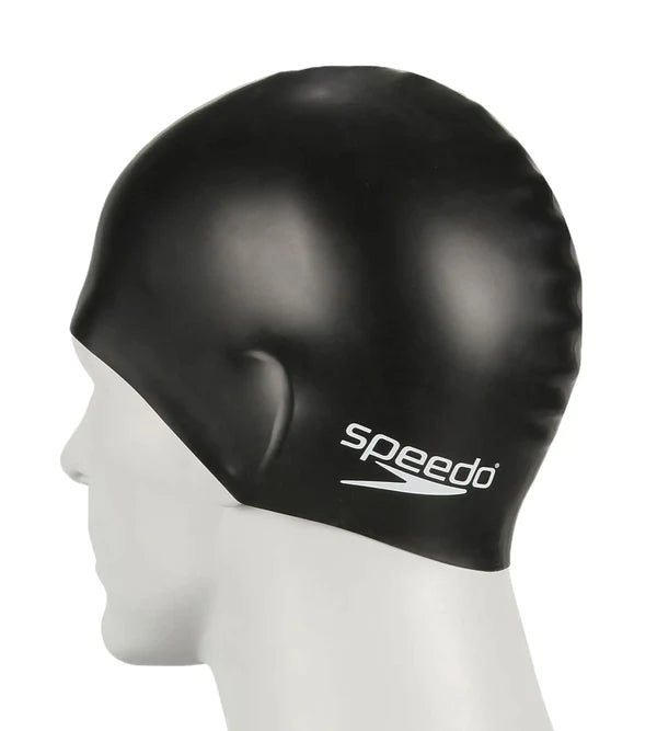 Speedo Unisex Junior Moulded Silicone Swim Caps (Black) - InstaSport