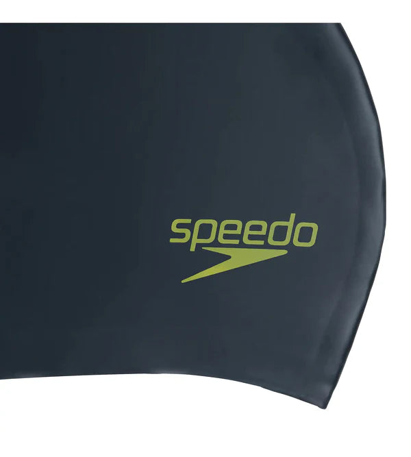 Speedo Unisex Junior Slogan Print Swim Caps (Black/ Green) - InstaSport