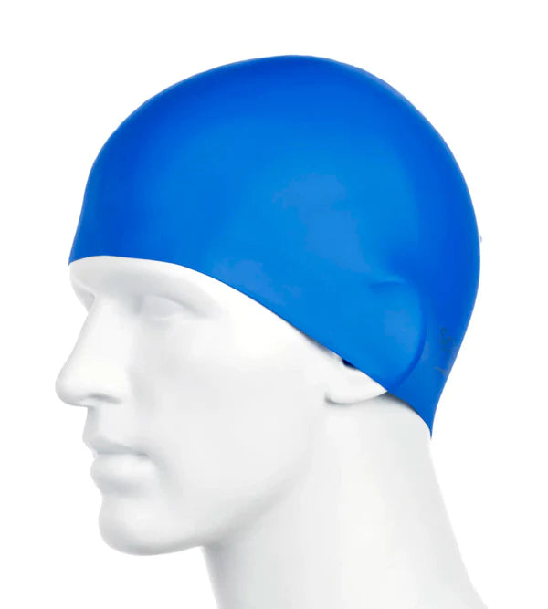 Speedo Unisex Adult Moulded Silicone Swim Cap (Blue) - InstaSport