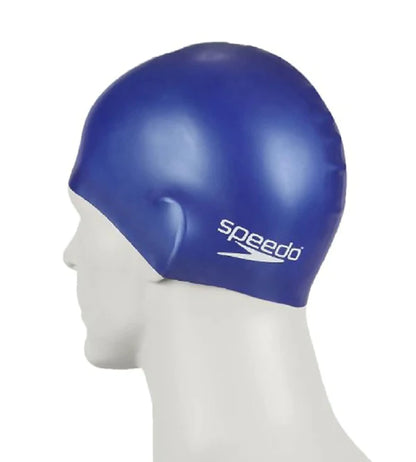 Speedo Unisex Junior Moulded Silicone Swim Caps (Blue) - InstaSport