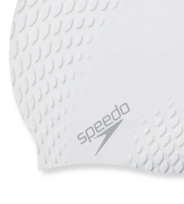 Speedo Unisex Adult Bubble Active + Swim Cap (White) - InstaSport