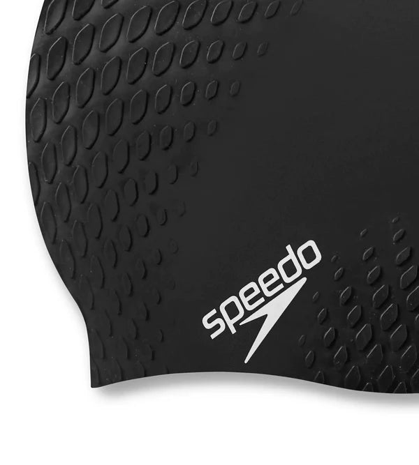 Speedo Unisex Adult Bubble Active + Swim Cap (Black) - InstaSport