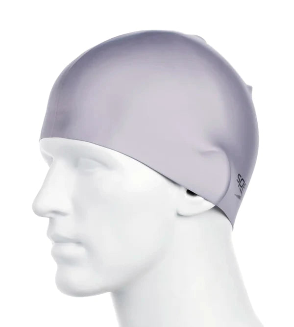 Speedo Unisex Adult Moulded Silicone Swim Cap (Grey) - InstaSport