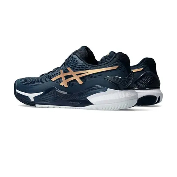 Asics Gel Resolution 9 Tennis Shoes (French Blue/ Pure Gold) - InstaSport