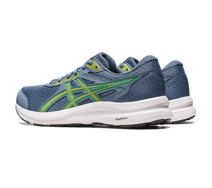 Asics GEL-CONTEND 8 Sports Running Shoes Steel Blue/Lime Zest 1011B492