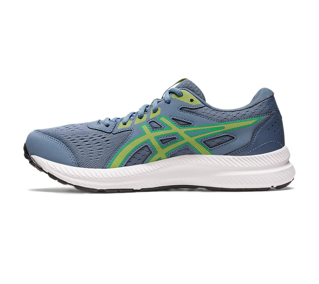 Asics GEL-CONTEND 8 Sports Running Shoes Steel Blue/Lime Zest 1011B492