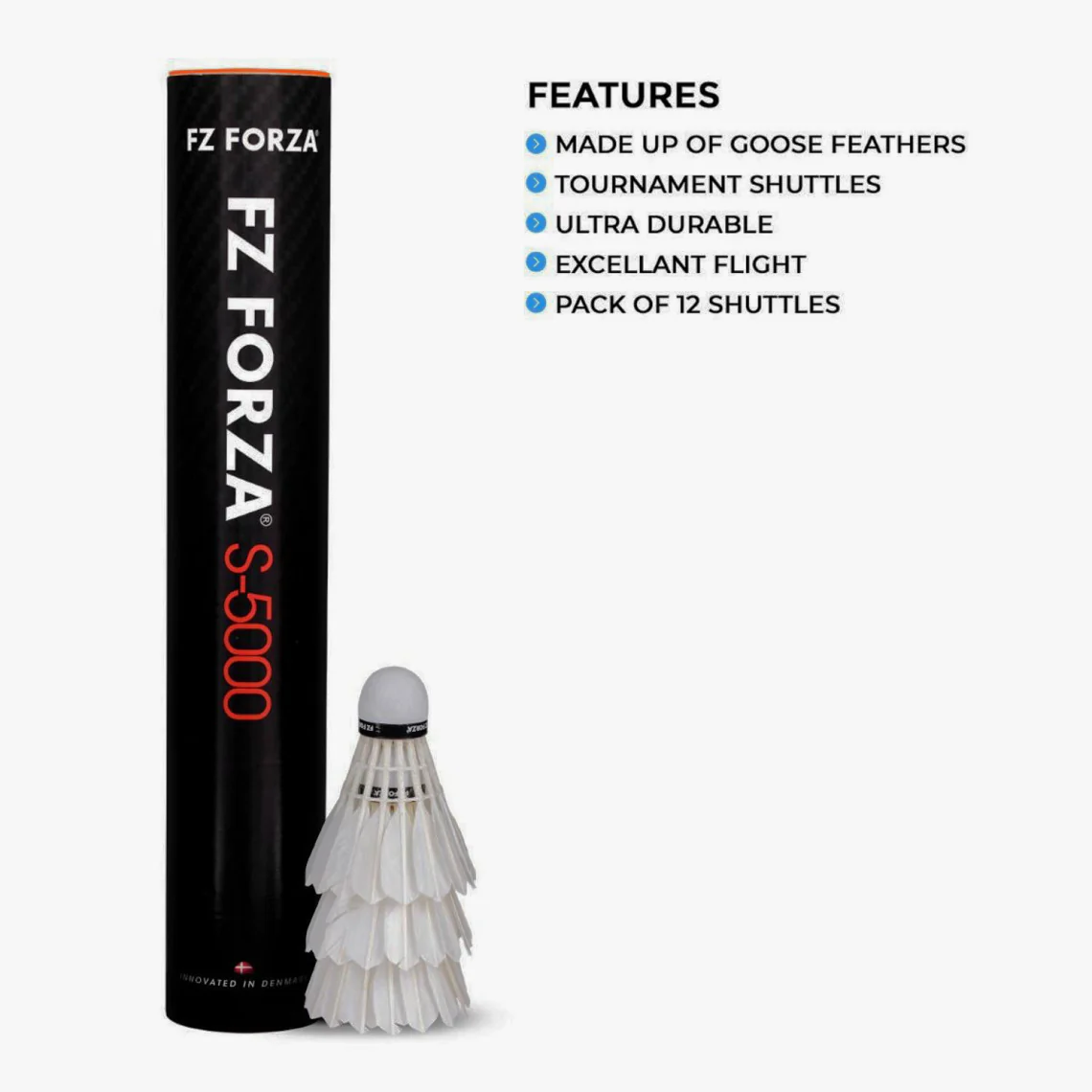 FZ Forza S-5000 Feather Badminton Shuttlecock (76 Speed) - InstaSport