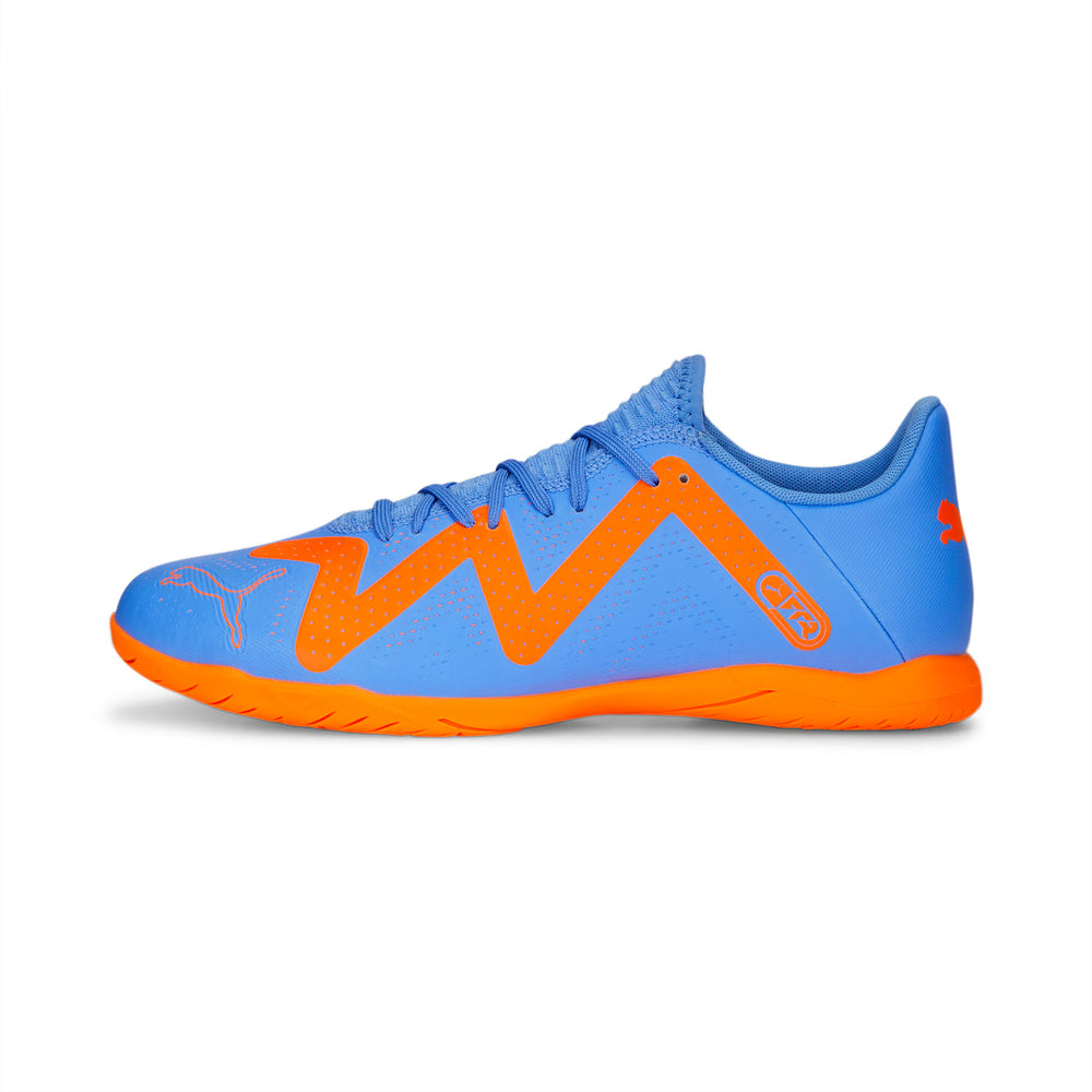 Puma Future Play TT Unisex Indoor Turf Football Shoes (Blue Glimmer/White/Ultra Orange)