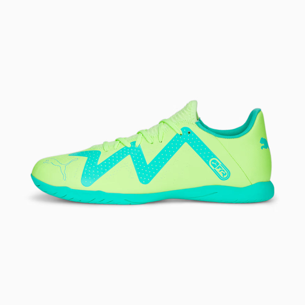 Puma Future Play TT Unisex Indoor Turf Football Shoes (Fast Yellow/Black/Electric Peppermint)