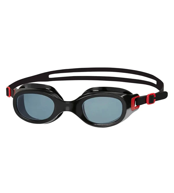 Speedo Unisex Adult Futura Classic Smoke - Lens Swim Goggles - Red & Smoke - InstaSport