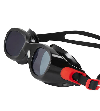 Speedo Unisex Adult Futura Classic Smoke - Lens Swim Goggles - Red & Smoke - InstaSport