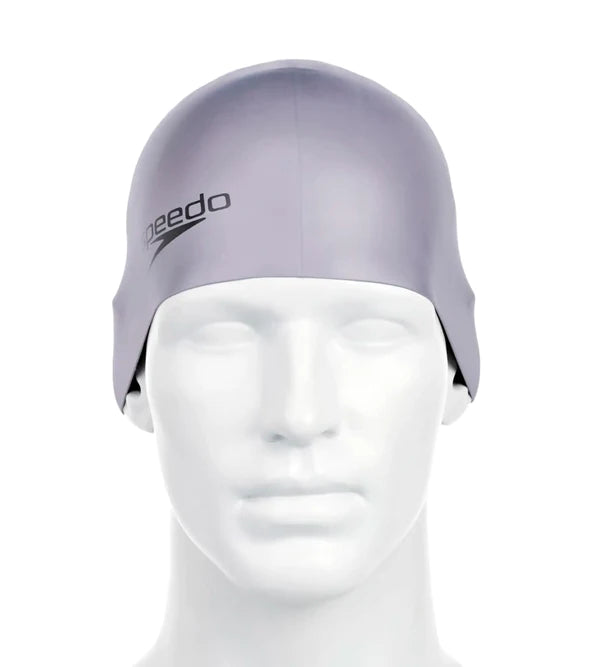 Speedo Unisex Adult Moulded Silicone Swim Cap (Grey) - InstaSport
