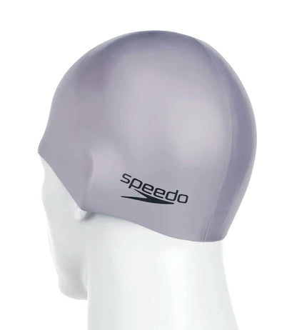 Speedo Unisex Adult Moulded Silicone Swim Cap (Grey) - InstaSport