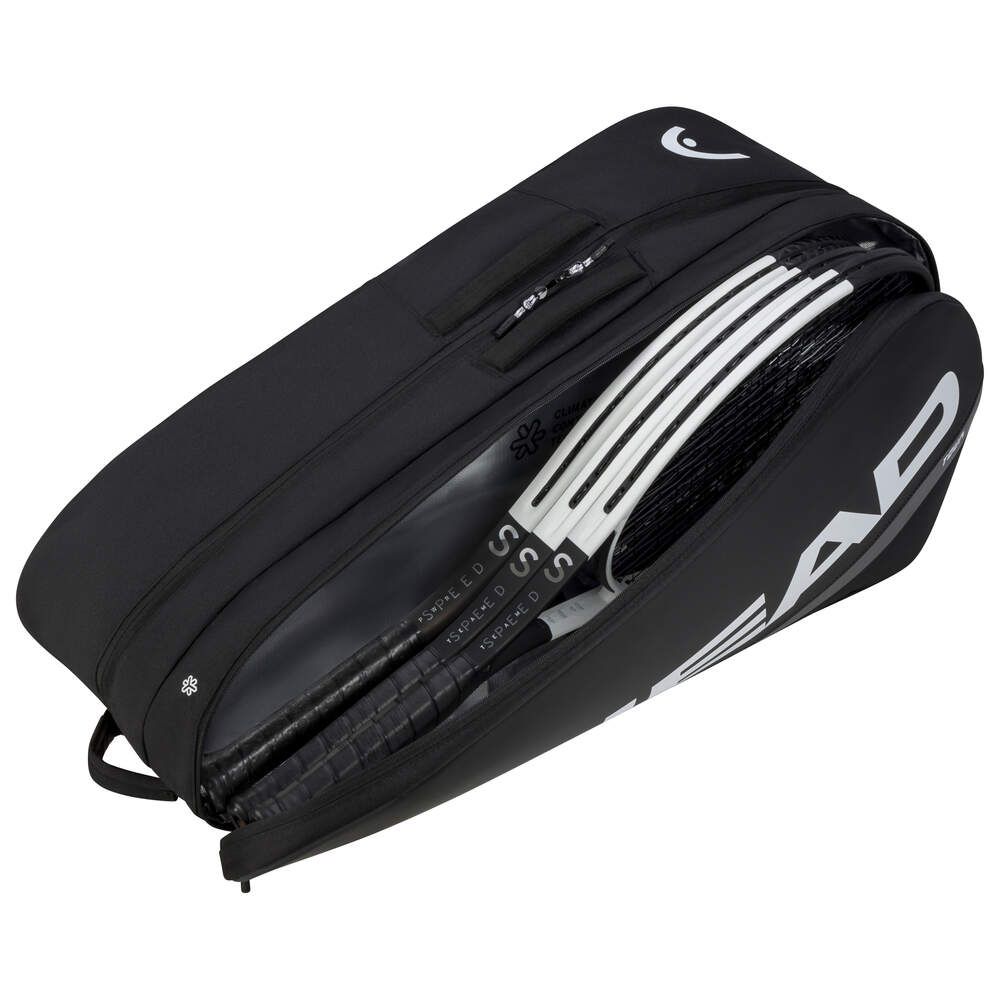 HEAD Tour Racquet Bag L (Black/White) - Front View