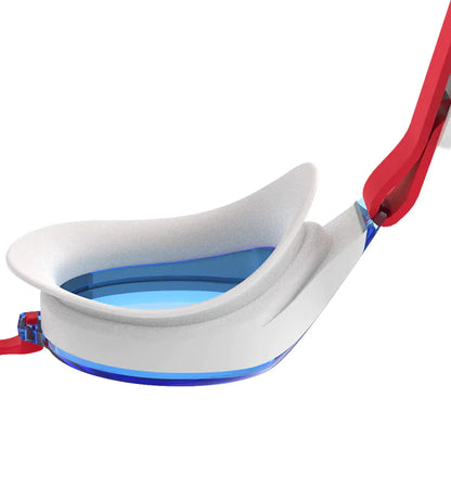 Speedo Unisex Junior Hydropure Swim Goggles - Red & Blue - InstaSport