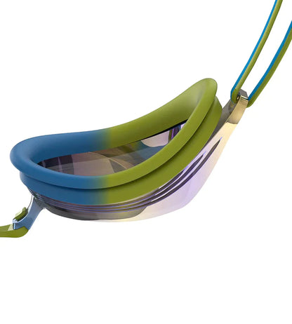 Speedo Unisex Junior Vengeance Mirror  Clear - Lens Goggles - Green & Blue - InstaSport