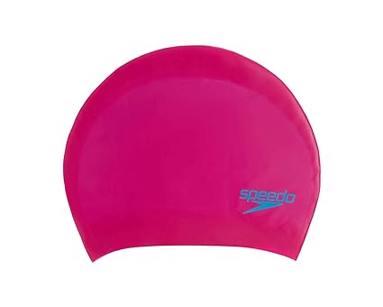 Speedo Unisex Junior Slogan Print Swim Caps (Pink/ Blue) - InstaSport