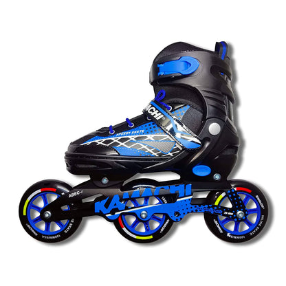 Kamachi K-100 Aluminium Alloy 100MM Adjustable Inline Skates (Blue) - InstaSport