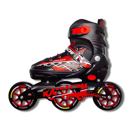 Kamachi K-100 Aluminium Alloy 100MM Adjustable Inline Skates (Red) - InstaSport