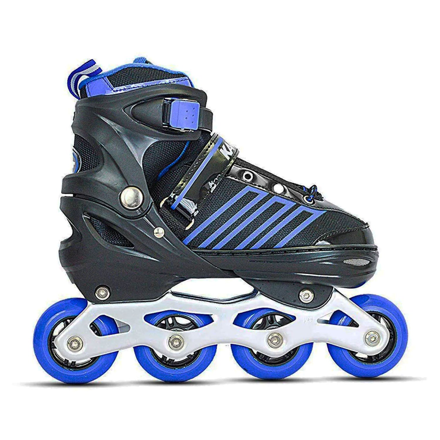 Kamachi K-1006 Adjustable Aluminium Inline Skates (70 mm wheels) (Blue) - InstaSport