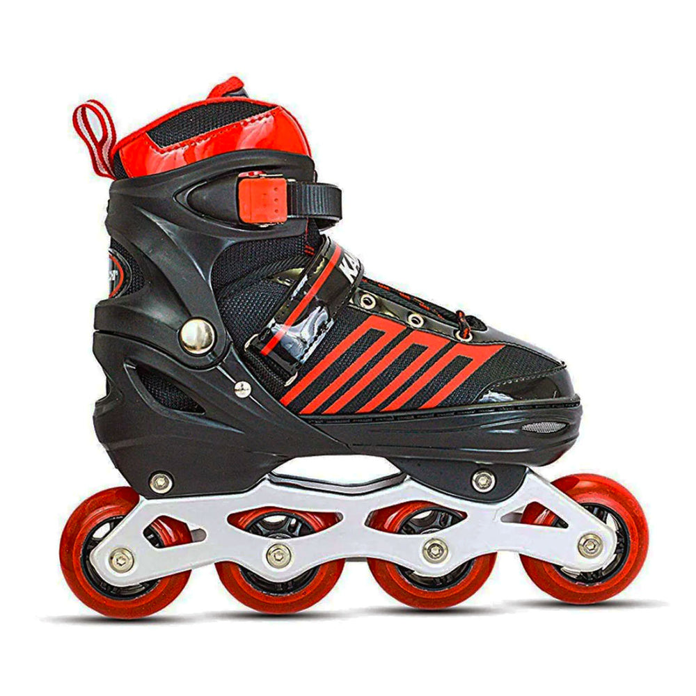 Kamachi K-1006 Adjustable Aluminium Inline Skates (70 mm wheels) (Red) - InstaSport