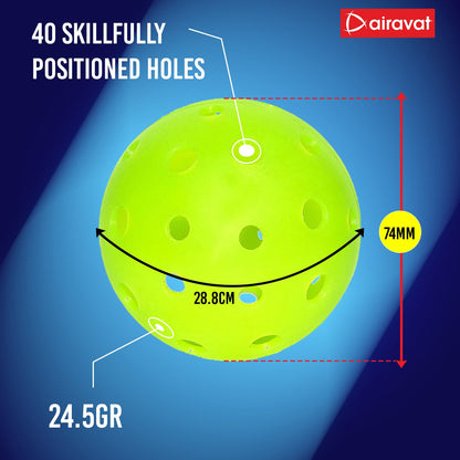 pickle ball dimension info neon green