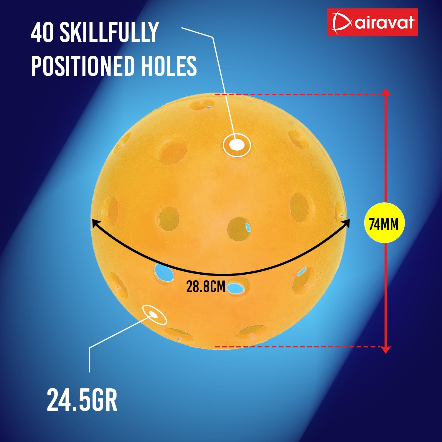 pickle ball dimension info orange